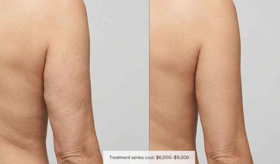 Licensed clinical before/after, Morpheus8 arm treatment, 3-session series
