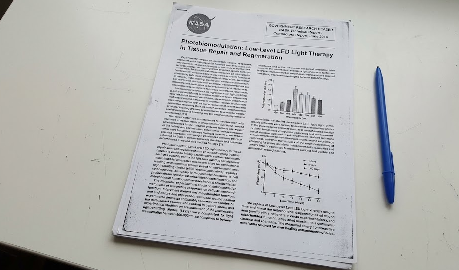 Printed NASA photobiomodulation research paper