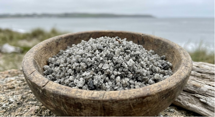 Sel gris salt in a wooden bowl