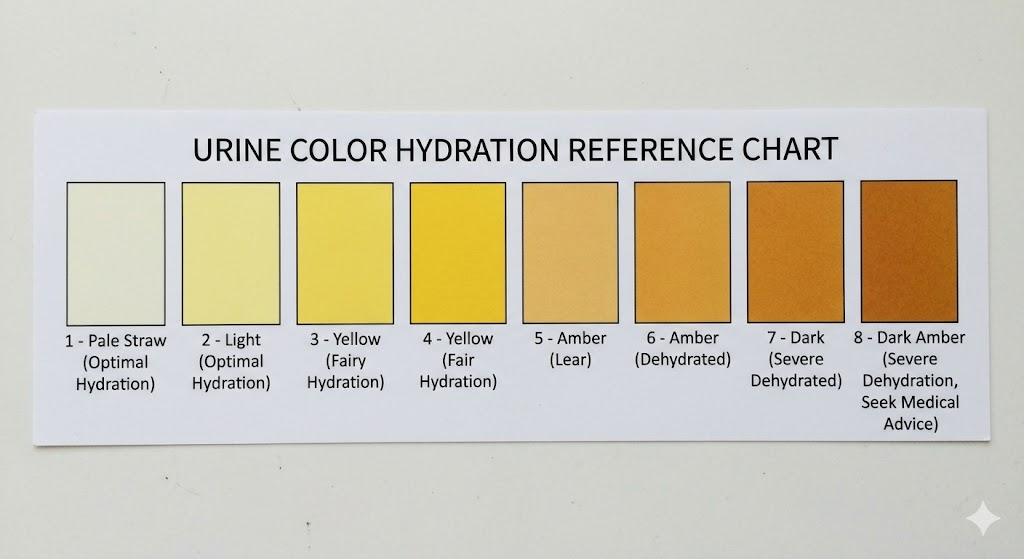 Urine Color Hydration Reference Chart